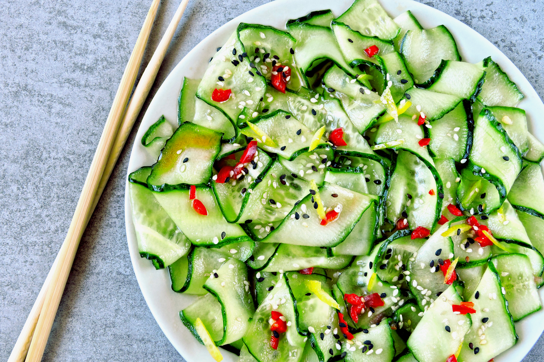Plate of Salad with Cucumbers | Cucumber Diet